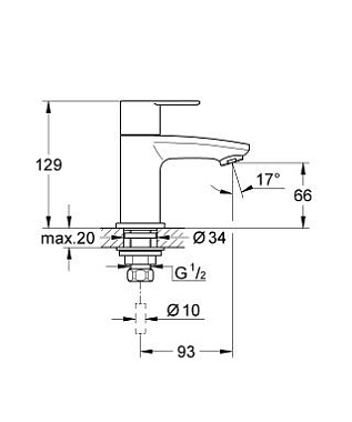 Смеситель для раковины GROHE Eurostyle Cosmopolitan 23039002 хром