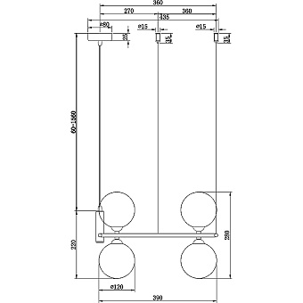 Светильник подвесной Maytoni Ring MOD013PL-04BS1 100Вт G9