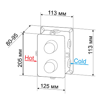Смеситель для душа RGW Shower Panels 21140543-11 SP-43 хром