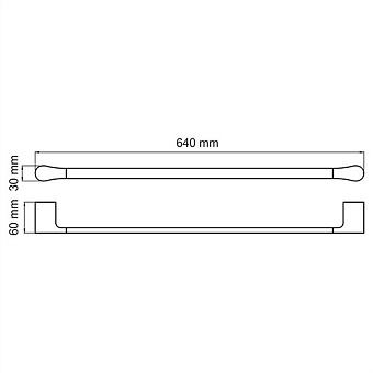 Полотенцедержатель WASSERKRAFT Aisch K-5900 K-5930 золото 64см