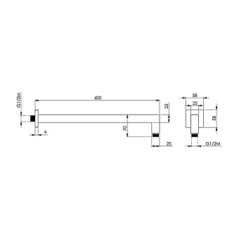 Держатель для верхнего душа Cisal DS01332021 хром