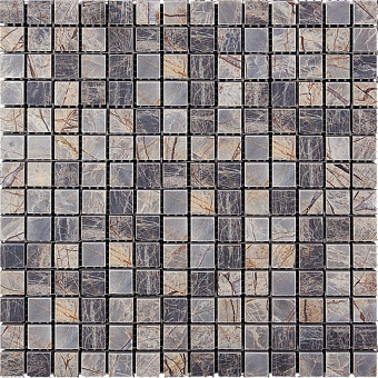 Мозаика Mir Mosaic Adriatica 7M024-20P голубой/жёлтый мрамор 30,5х30,5см 0,93кв.м.