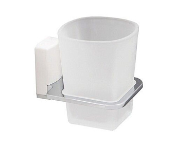 Стакан в ванную WASSERKRAFT Leine K-5000 WHITE K-5028WHITE бежевый/хром