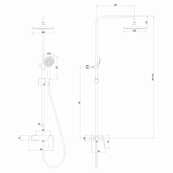 Душевая система LEMARK Bronx LM3760BL чёрный
