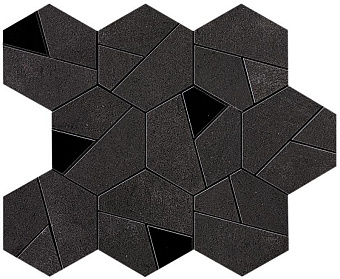 Керамическая мозаика Atlas Concord Италия Boost AN7B Tarmac Mosaico Hex Black 25х28,5см 0,428кв.м.