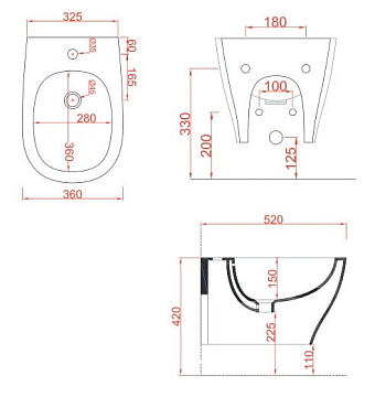 Биде подвесное ArtCeram Ten TEB004 17 00