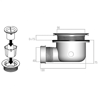 Сифон для поддона IDEAL STANDARD K936367 d4см