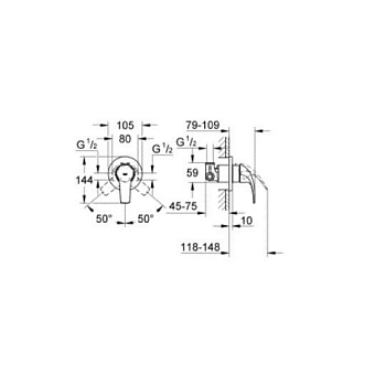 Смеситель для душа GROHE BauCurve 29044000 хром