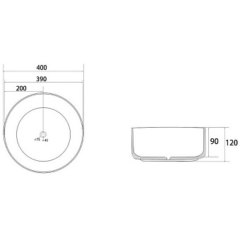 Раковина накладная Abber BEQUEM AC2109 40х40см