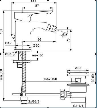 Смеситель для биде IDEAL STANDARD DOT 2.0 BC324AA хром