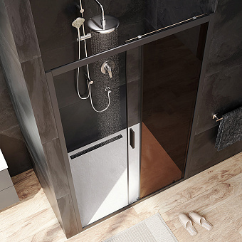 Душевая дверь AM-PM Gem Solo W90G-120-1-195BBr 195х120см стекло бронза
