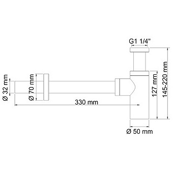 Сифон для раковины бутылочный WASSERKRAFT A070