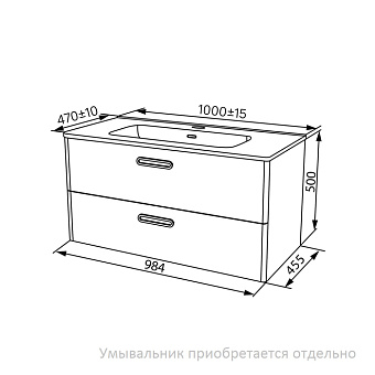 Тумба под раковину подвесная IDDIS Brick BRI10W1i95 46х98,4х50см