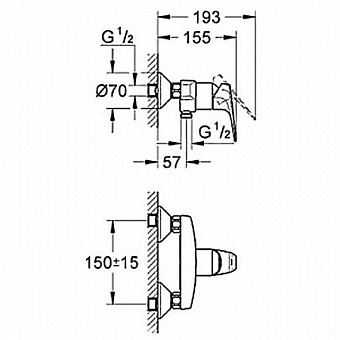Смеситель для душа GROHE Eurosmart New 33555002 хром