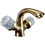 Смеситель для раковины Boheme Crystal 291-CRST золотой