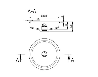 Раковина встраиваемая сверху SALINI MAREA 1802204M S-Stone матовая 42х42см