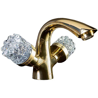 Смеситель для раковины Boheme Crystal 291-CRST золотой