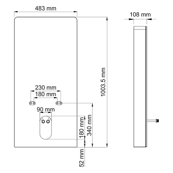 Инсталляция для биде WASSERKRAFT Naab 86 86BDT.050.BL