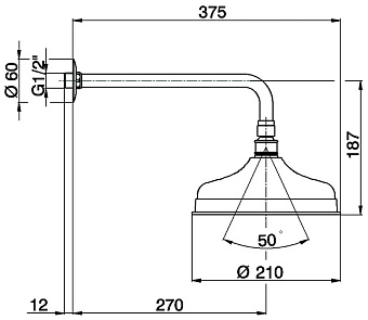 Верхний душ Cisal Shower DS01340121 хром