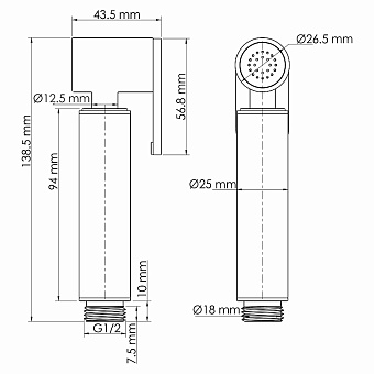 Лейка для гигиенического душа WASSERKRAFT A232 белый
