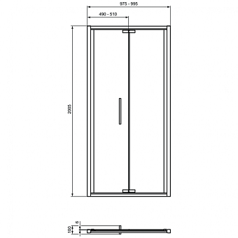 Душевая дверь IDEAL STANDARD Ideal Standard i.life T4853EO 200,5х100см стекло прозрачное