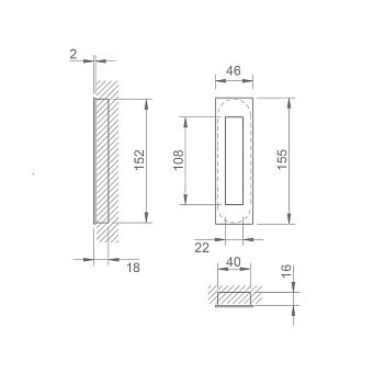 Ручки купе TUPAI 3076-16 satin stainless steel