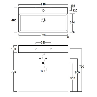 Раковина подвесная SIMAS Agile AG91 bi*1 91х46см