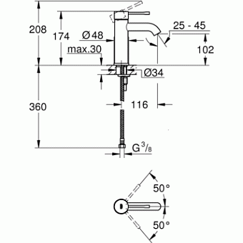 Смеситель для раковины GROHE Essence New 23590001 хром