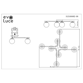 Светильник потолочный Evoluce LITERNO SLE106902-08 320Вт E14