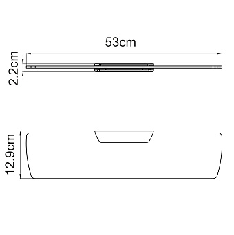 Полка в ванную прямоугольная WASSERKRAFT Aisch K-5900 K-5924 1-ярусная 12,9х53см золото
