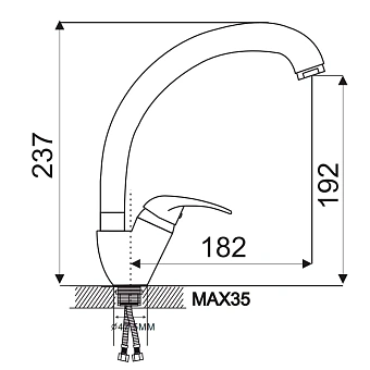 Смеситель для кухни Maxonor MN4103 поворотный излив хром
