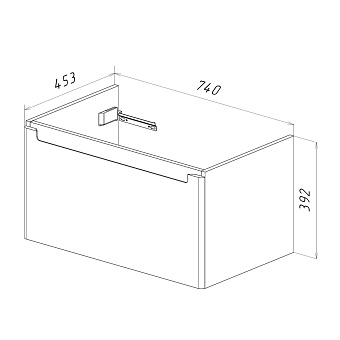 Тумба под раковину подвесная LEMARK Buno mini LM05BM80T 45х74х39,2см