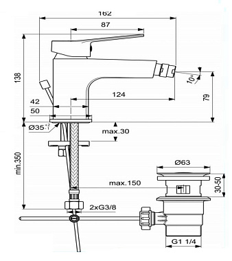 Смеситель для биде IDEAL STANDARD ENTELLA BC234AA хром