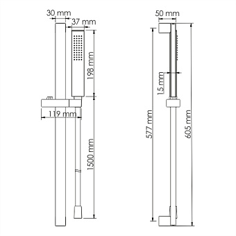 Душевой гарнитур WASSERKRAFT A143 хром