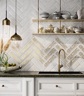 Настенная плитка KERAMA MARAZZI 9034 белый грань 8,5х28,5см 0,97кв.м. матовая