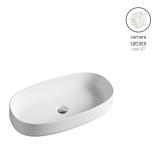 Раковина накладная ArtCeram Cognac COL005 47 00 68х35см