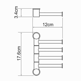 Полотенцедержатель WASSERKRAFT K-1054 хром 12см