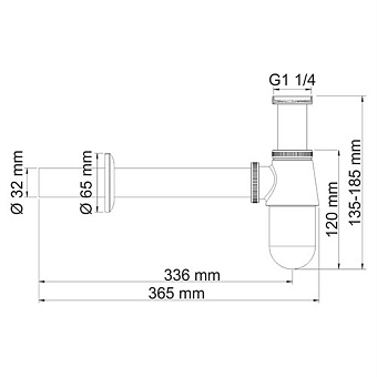 Сифон для раковины бутылочный WASSERKRAFT A071
