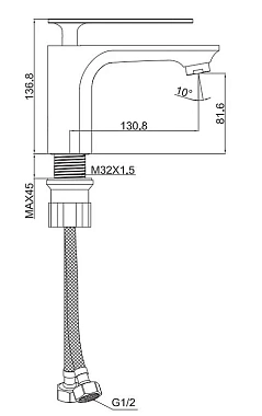 Смеситель для раковины Maxonor MN1079 хром