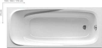 Ванна акриловая RAVAK VANDA II CP21000000 170х70см встраиваемая