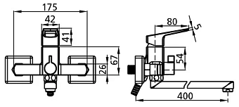 Смеситель для ванны MILARDO Atlantic ATLSBLCM10 хром глянец