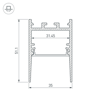 Профиль для светодиодной ленты Arlight 031730 2000мм чёрный