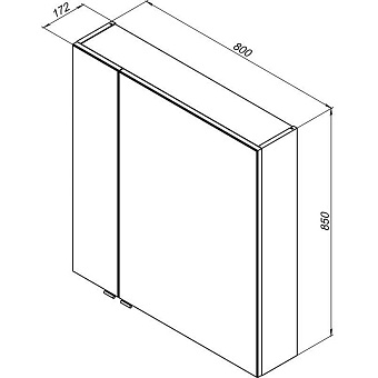 Шкаф зеркальный AQUANET Алвита 235342 17х80х85см с подсветкой