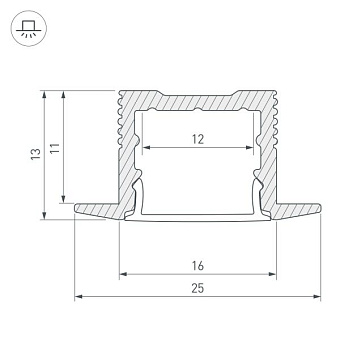 Профиль для светодиодной ленты Arlight 036040 3000мм серый