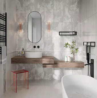 Бордюр KERAMA MARAZZI Белем SPA047R серый светлый глянцевый обрезной 2,5х30см 0,007кв.м.