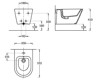 Биде подвесное KERAMA MARAZZI Plaza Modern PLM.bidet.02