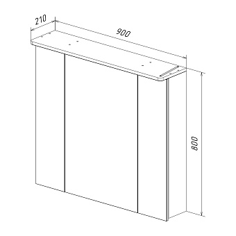 Шкаф зеркальный LEMARK Zenon LM90ZS-Z 14х90х80см с подсветкой