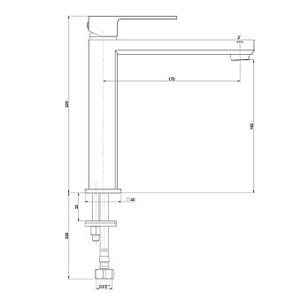 Смеситель для раковины Paini Grazia 21CR205M хром