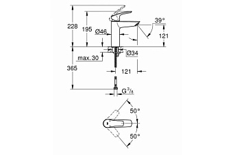 Смеситель для раковины GROHE Eurosmart 23324003 хром
