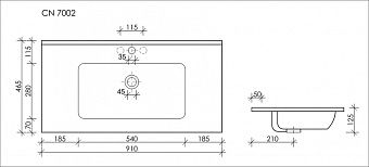 Раковина накладная Ceramica Nova ELEMENT CN7002 91х46,5см